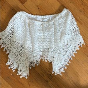 Cropped, lace tube top